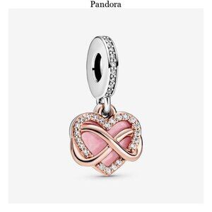 Rose Gold Heart Charm with Pink Enamel